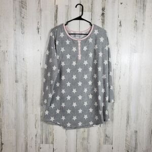 Sleep chic gray and white stars pajamas size large